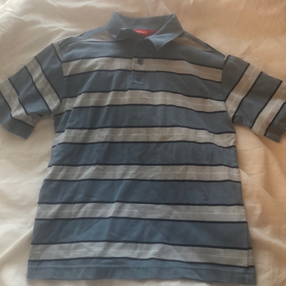 boys blue stripe collar shirt